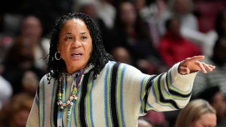 Dawn Staley during No. 2 South Carolina's 76–58 win over No. 19 Alabama on Jan. 16, 2025. Dawn Staley during No. 2 South Carolina's 76–58 win over No. 19 Alabama on Jan. 16, 2025.