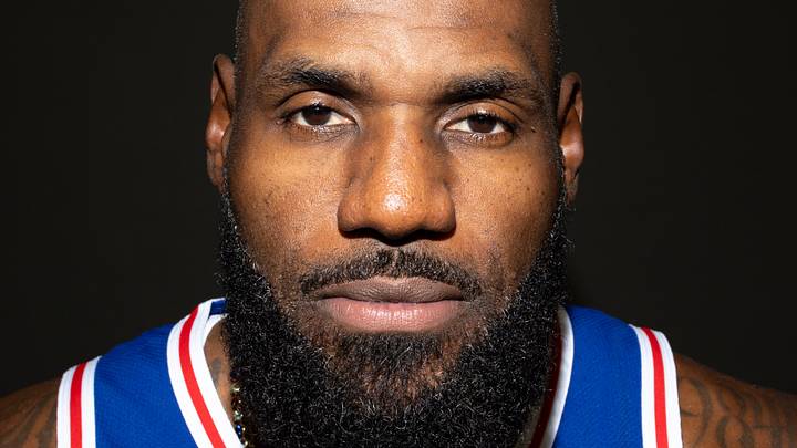 Philadelphia 76ers LeBron James poses for a photo during media day. Mandatory Credit: Bill Streicher-Imagn Images