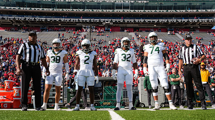 Jacob Redding, Kole Wilson, Emar'rion Winston, and Kaden Sieracki line up as Captains in Tucson. 