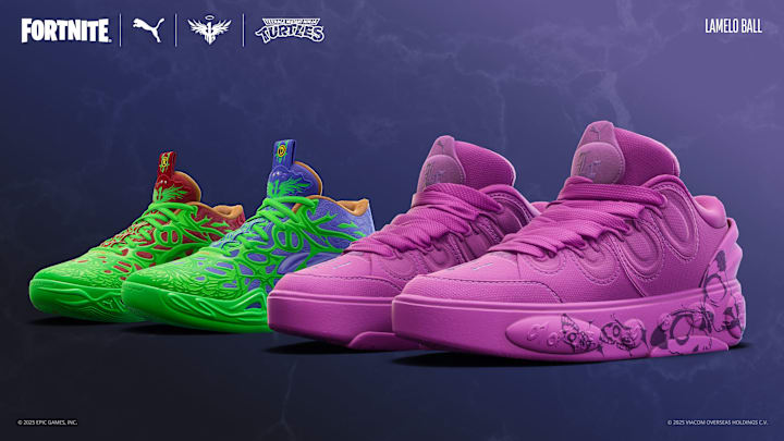 LaMelo Ball's PUMA sneakers are now available in the PUMA Kicks shop on Fortnite.