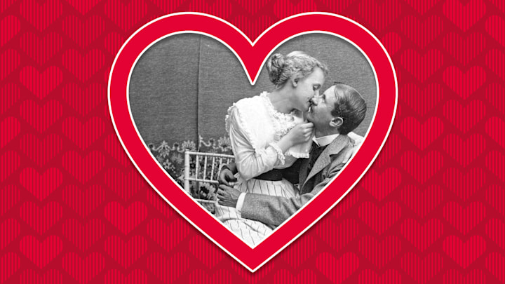 This ‘dimber cove’ is ‘bughouse’ for his ‘dainty duck’ on Valentine’s Day.