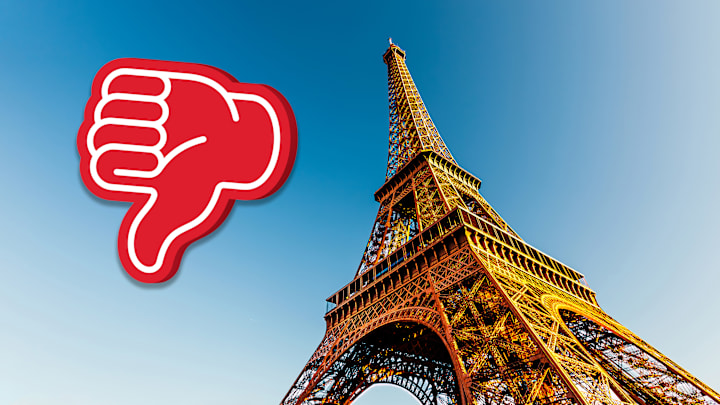 People often referred to the Eiffel Tower as a tourist trap in their online reviews.