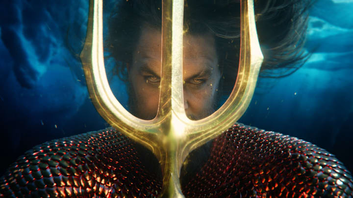 JASON MOMOA as Aquaman in Warner Bros. Pictures’ action adventure “Aquaman and the Lost Kingdom,” a Warner Bros. Pictures release. Courtesy Warner Bros Pictures/ ™ & © DC Comics © 2023 Warner Bros. Ent. All Rights Reserved. TM & © DC