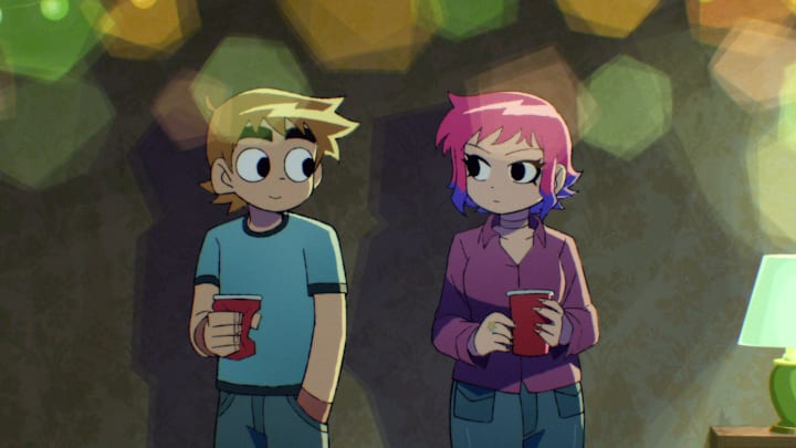 Scott Pilgrim Takes Off (L to R) Michael Cera as Scott Pilgrim and Mary Elizabeth Winstead as Ramona