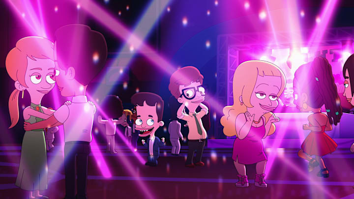 Big Mouth S8 (L to R) Nick Kroll as Nick Birch, John Mulaney as Andrew Glouberman, and Nick Kroll as Lola Skumpy in Big Mouth S8. Cr. Courtesy of Netflix © 2025