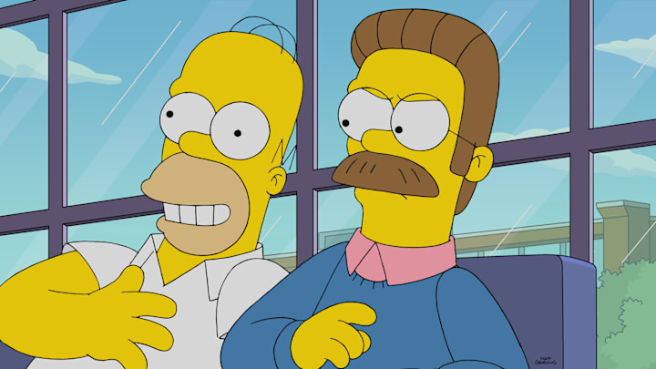 THE SIMPSONS: Bart dips his toe into the world of celebrity DJ-ing, and Homer finally pushes Flanders too far in the “Flandshees of Innersimpson” episode of THE SIMPSONS airing Sunday, March 30 (8:00-8:30 PM ET/PT) on FOX. THE SIMPSONS © 2025 by 20th Television.