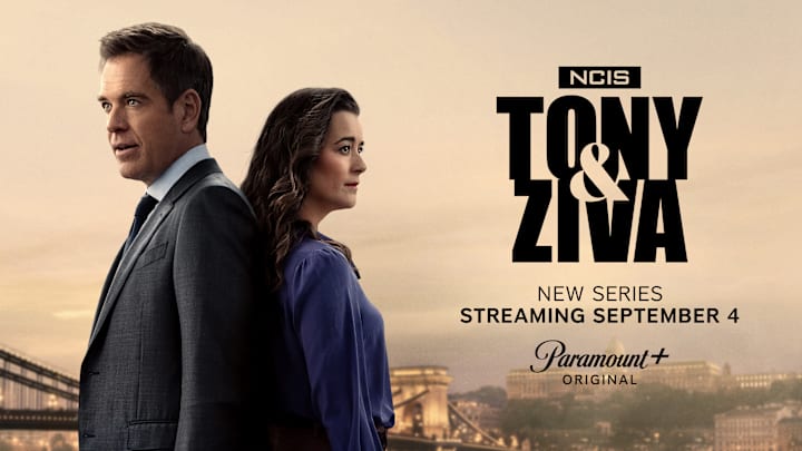 NCIS: Tony & Ziva Season 1 Key Art featuring Michael Weatherly as Tony Dinozzo and Cote De Pablo as Ziva David, airing on Paramount+ 2025. Photo Credit: Paramount+