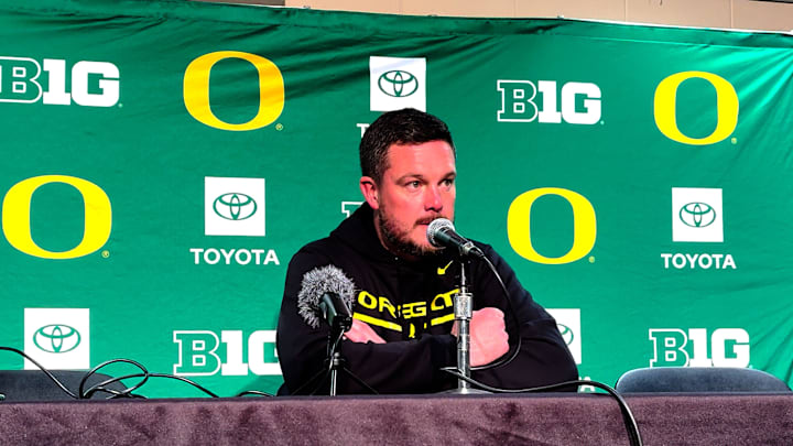 Oregon coach Dan Lanning after the game against Wisconsin.
