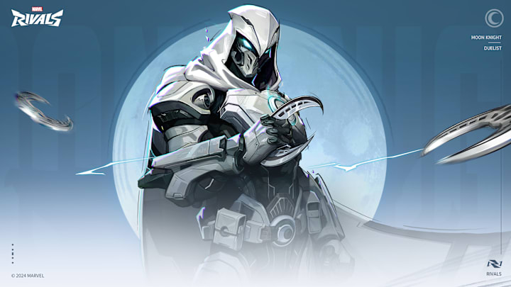 Moon Knight, avatar of the god Khonshu, is a powerful dualist in Marvel Rivals.