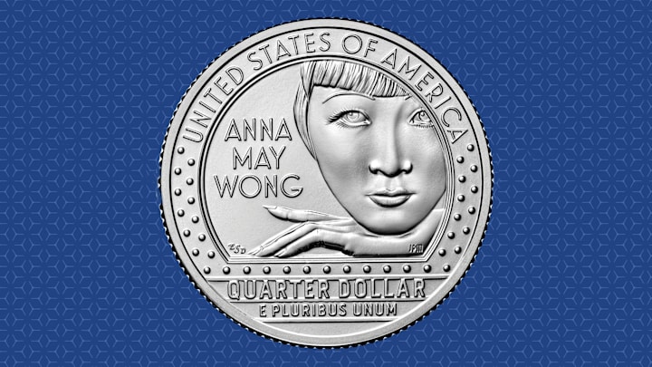 The reverse side of the Anna May Wong quarter.
