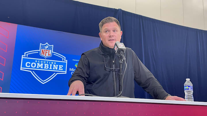 Packers GM Brian Gutekunst at the Scouting Combine Packers GM Brian Gutekunst at the Scouting Combine