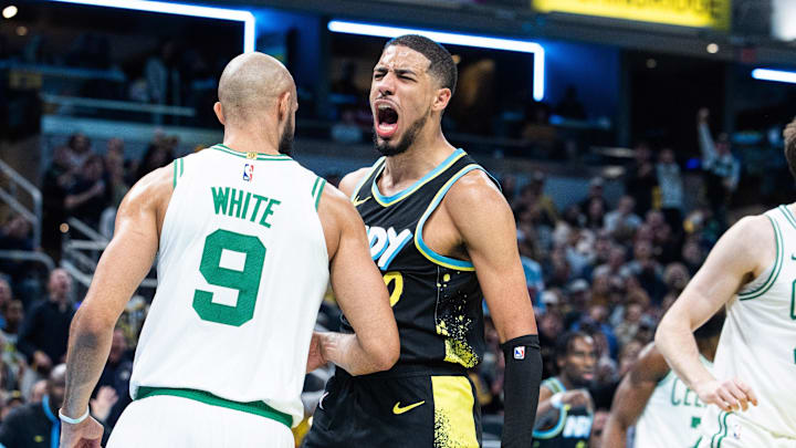 Boston had no answer for Pacers star guard Tyrese Haliburton, who recorded his first career triple-double on Monday. 