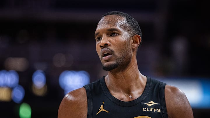 Jan 6, 2026; Indianapolis, Indiana, USA;  Cleveland Cavaliers center Evan Mobley (4) Mandatory Credit: Trevor Ruszkowski-Imagn Images