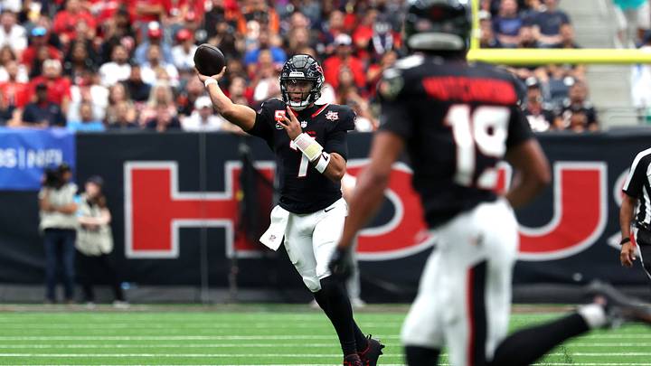 Sep 20, 2026; Houston, Texas, USA; Houston Texans quarterback C.J. Stroud (7) throws during the second quarter against the Cincinnati Bengals at Reliant Stadium. Mandatory Credit: Thomas Shea-Imagn Images Sep 20, 2026; Houston, Texas, USA; Houston Texans quarterback C.J. Stroud (7) throws during the second quarter against the Cincinnati Bengals at Reliant Stadium. Mandatory Credit: Thomas Shea-Imagn Images