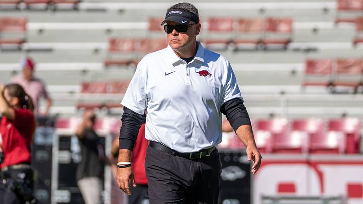 Arkansas Razorbacks offensive coordinator Tim Cramsey before the game against Georgia Bulldogs on Sept. 19, 2026. Arkansas Razorbacks offensive coordinator Tim Cramsey before the game against Georgia Bulldogs on Sept. 19, 2026.