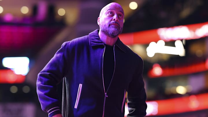 Dec 5, 2025; Houston, Texas, USA; Houston Rockets general manager Rafael Stone walks on the court before the game against the Phoenix Suns at Toyota Center. Mandatory Credit: Troy Taormina-Imagn Images Dec 5, 2025; Houston, Texas, USA; Houston Rockets general manager Rafael Stone walks on the court before the game against the Phoenix Suns at Toyota Center. Mandatory Credit: Troy Taormina-Imagn Images