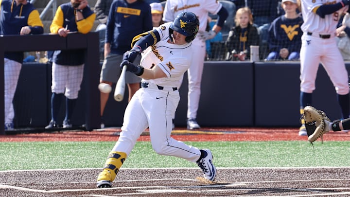 West Virginia infielder Sam White West Virginia infielder Sam White