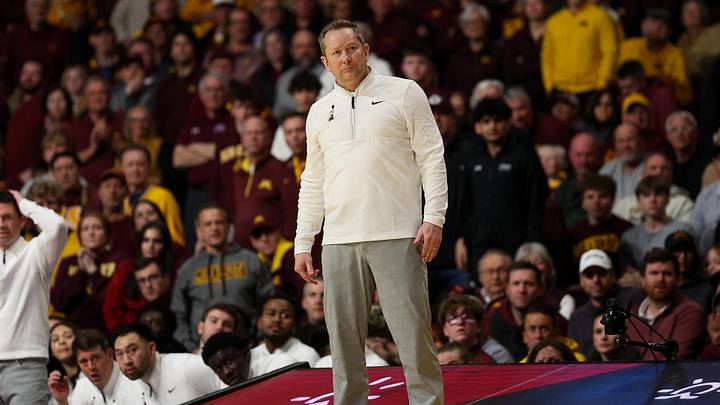 Mar 7, 2026; Minneapolis, Minnesota, USA; Minnesota Golden Gophers head coach Niko Medved looks on during the second half against the Northwestern Wildcats at Williams Arena. Mandatory Credit: Matt Krohn-Imagn Images Mar 7, 2026; Minneapolis, Minnesota, USA; Minnesota Golden Gophers head coach Niko Medved looks on during the second half against the Northwestern Wildcats at Williams Arena. Mandatory Credit: Matt Krohn-Imagn Images