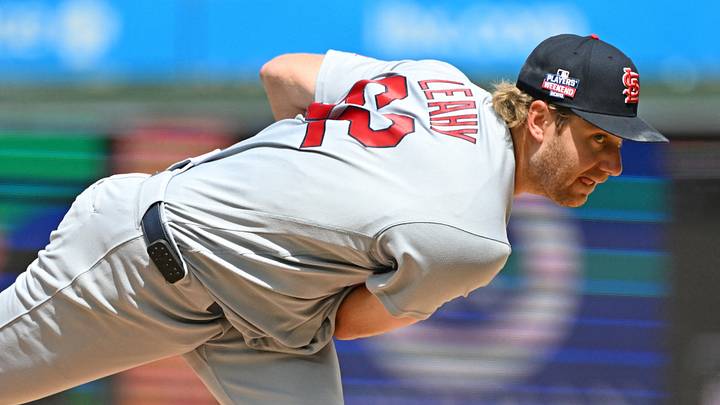 Aug 23, 2026; Philadelphia, Pennsylvania, USA; St. Louis Cardinals pitcher Kyle Leahy (62) throws a pitch during the first inning against the Philadelphia Phillies at Citizens Bank Park. Mandatory Credit: Eric Hartline-Imagn Images Aug 23, 2026; Philadelphia, Pennsylvania, USA; St. Louis Cardinals pitcher Kyle Leahy (62) throws a pitch during the first inning against the Philadelphia Phillies at Citizens Bank Park. Mandatory Credit: Eric Hartline-Imagn Images