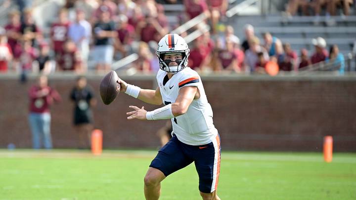 Oct 3, 2026; Tallahassee, Florida, USA; Virginia Cavaliers quarterback Beau Pribula (7) throws the ball during the first quarter of the game against the Florida State Seminoles at Doak S. Campbell Stadium. Mandatory Credit: Melina Myers-Imagn Images Oct 3, 2026; Tallahassee, Florida, USA; Virginia Cavaliers quarterback Beau Pribula (7) throws the ball during the first quarter of the game against the Florida State Seminoles at Doak S. Campbell Stadium. Mandatory Credit: Melina Myers-Imagn Images