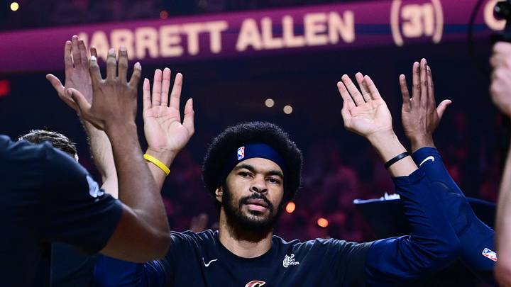 May 11, 2026; Cleveland, Ohio, USA; Cleveland Cavaliers center Jarrett Allen (31) is introduced before game four between the Cavaliers and the Detroit Pistons in the second round of the 2026 NBA Playoffs at Rocket Arena. Mandatory Credit: Ken Blaze-Imagn Images