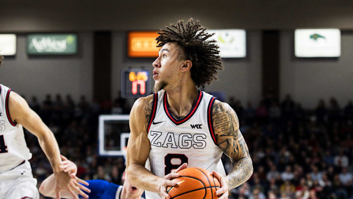 Gonzaga Bulldogs guard Jalen Warley (8).