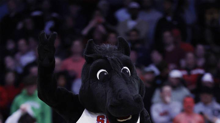 The SMU Mustangs mascot is fired up about the team's news this summer. Mandatory Credit: Rick Osentoski-Imagn Images The SMU Mustangs mascot is fired up about the team's news this summer. Mandatory Credit: Rick Osentoski-Imagn Images