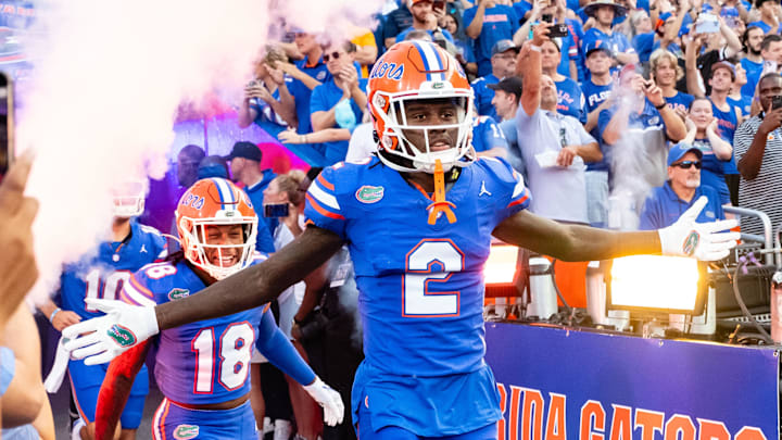 Sep 16, 2023; Gainesville, Florida, USA; Florida Gators cornerback Ja'Keem Jackson (2) before the game between the Florida Gators and Tennessee Volunteers at Ben Hill Griffin Stadium. Mandatory Credit: Chris Watkins-Imagn Images