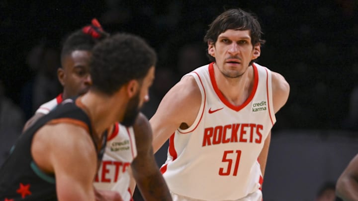 Houston Rockets center Boban Marjanovic (51) defends  during the second half against the Washington Wizards.