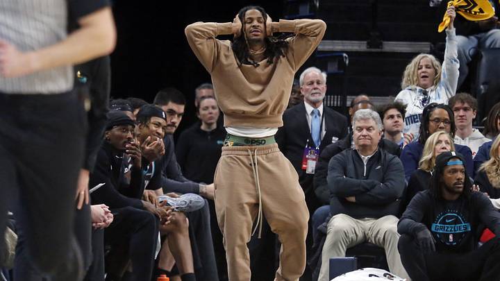 Jan 31, 2026; Memphis, Tennessee, USA; Memphis Grizzlies guard Ja Morant (12) reacts during the fourth quarter against the Minnesota Timberwolves at FedExForum. Mandatory Credit: Petre Thomas-Imagn Images Jan 31, 2026; Memphis, Tennessee, USA; Memphis Grizzlies guard Ja Morant (12) reacts during the fourth quarter against the Minnesota Timberwolves at FedExForum. Mandatory Credit: Petre Thomas-Imagn Images