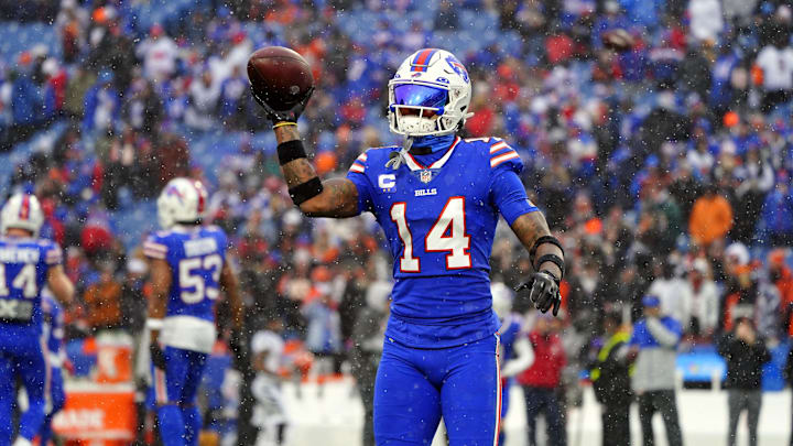 Jan 22, 2023; Orchard Park, New York, USA; Buffalo Bills wide receiver Stefon Diggs (14) during