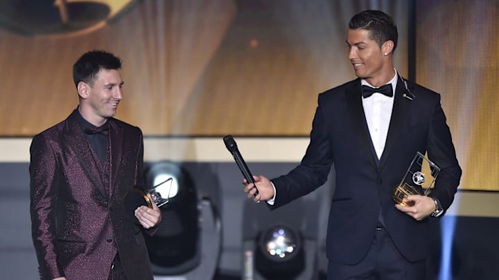 Lionel Messi y Cristiano Ronaldo en la ceremonia de entrega del Balón de Oro de 2014 