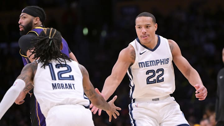 Jan 5, 2024; Los Angeles, California, USA; Memphis Grizzlies guard Desmond Bane (22) is