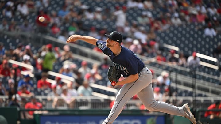 Seattle Mariners relief pitcher Austin Voth (30) throws a pitch against the Washington Nationals during the eighth inning at Nationals Park on May 26.