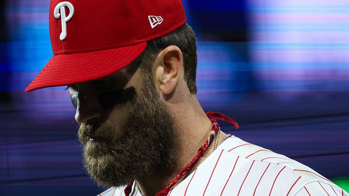 Sep 26, 2026; Philadelphia, Pennsylvania, USA; Philadelphia Phillies first baseman Bryce Harper (3) is seen during the sixth inning against the Tampa Bay Rays at Citizens Bank Park. Mandatory Credit: Bill Streicher-Imagn Images