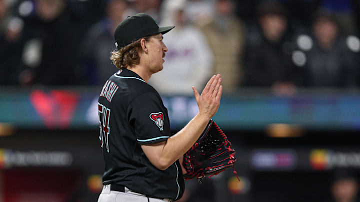 Apr 9, 2026; New York City, New York, USA; Arizona Diamondbacks pitcher Taylor Rashi (54) reacts after defeating the New York Mets at Citi Field. Mandatory Credit: Vincent Carchietta-Imagn Images Apr 9, 2026; New York City, New York, USA; Arizona Diamondbacks pitcher Taylor Rashi (54) reacts after defeating the New York Mets at Citi Field. Mandatory Credit: Vincent Carchietta-Imagn Images