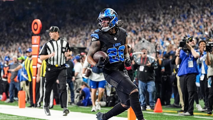 Detroit Lions running back Jahmyr Gibbs on Sunday, Jan. 5, 2025.
