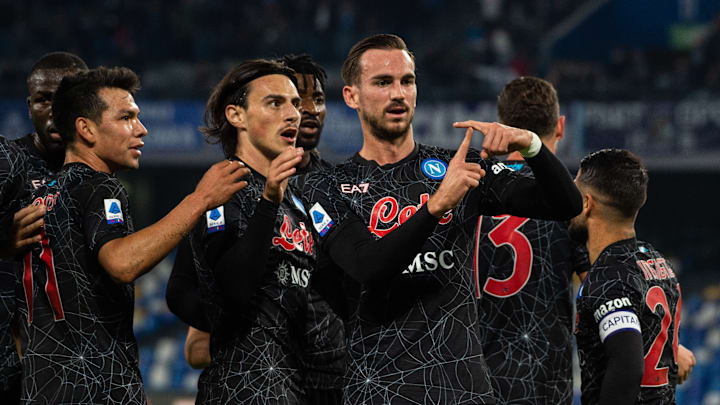 L'esultanza del Napoli