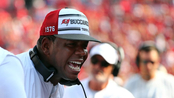 Sep 8, 2019; Tampa, FL, USA; Tampa Bay Buccaneers offensive coordinator Bryon Leftwich