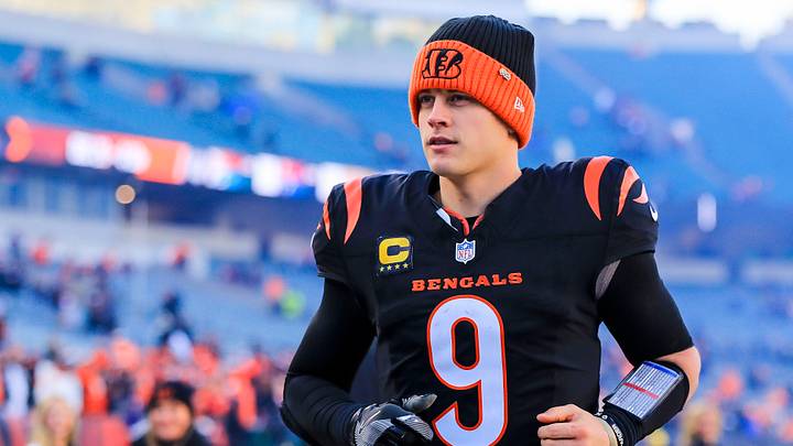 Dec 22, 2024; Cincinnati, Ohio, USA; Cincinnati Bengals quarterback Joe Burrow (9) runs off the field after the victory over the Cleveland Browns at Paycor Stadium. Mandatory Credit: Katie Stratman-Imagn Images Dec 22, 2024; Cincinnati, Ohio, USA; Cincinnati Bengals quarterback Joe Burrow (9) runs off the field after the victory over the Cleveland Browns at Paycor Stadium. Mandatory Credit: Katie Stratman-Imagn Images