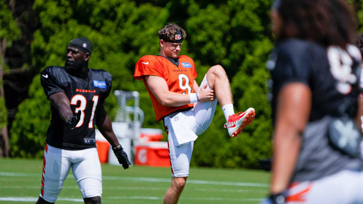 Cincinnati Bengals quarterback Joe Burrow returns to practice Wednesday, August 30, 2023 at the