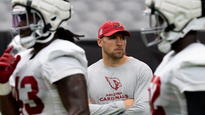 Defensive coordinator Nick Rallis during training camp at State Farm Stadium in Glendale on July 31, 2023.