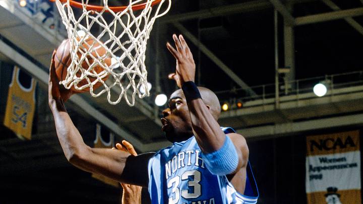 Jan 31, 1998; Winston-Salem, NC, USA; FILE PHOTO; North Carolina Tar Heels forward Antawn Jamison (33) in action against the Wake Forest Demon Deacons at Lawrence Joel Veterans Memorial Coliseum. Mandatory Credit: RVR Photos-USA TODAY Sports