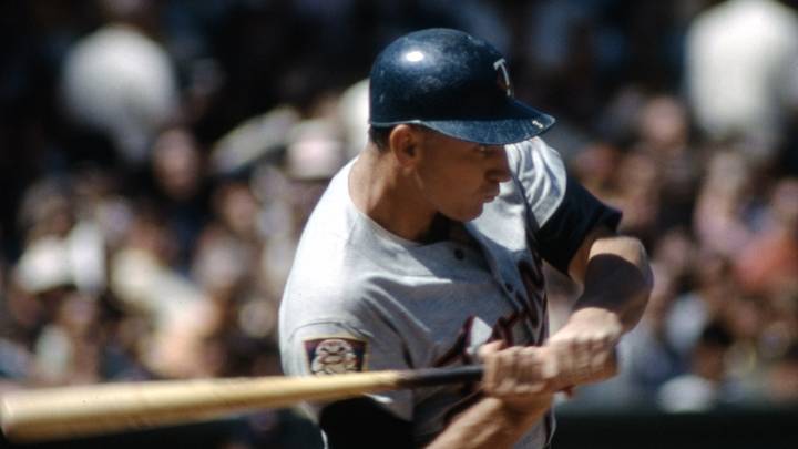 Harmon Killebrew at bat during the 1969 season against the Boston Red Sox Harmon Killebrew at bat during the 1969 season against the Boston Red Sox