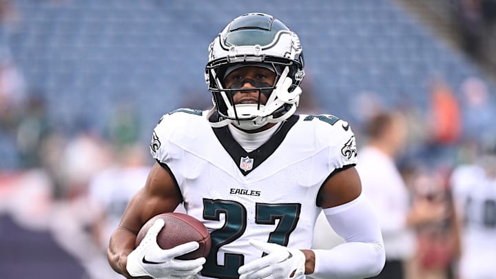 Aug 15, 2024; Foxborough, MA, USA; Philadelphia Eagles cornerback Zech McPhearson (27) warms up before a game against the New England Patriots at Gillette Stadium. Mandatory Credit: Eric Canha-Imagn Images Aug 15, 2024; Foxborough, MA, USA; Philadelphia Eagles cornerback Zech McPhearson (27) warms up before a game against the New England Patriots at Gillette Stadium. Mandatory Credit: Eric Canha-Imagn Images