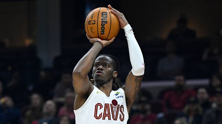 Apr 8, 2026; Cleveland, Ohio, USA; Cleveland Cavaliers guard Keon Ellis (14) shoots in the third quarter against the Atlanta Hawks at Rocket Arena. Mandatory Credit: David Richard-Imagn Images Apr 8, 2026; Cleveland, Ohio, USA; Cleveland Cavaliers guard Keon Ellis (14) shoots in the third quarter against the Atlanta Hawks at Rocket Arena. Mandatory Credit: David Richard-Imagn Images