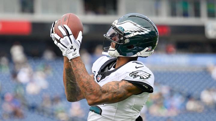 Philadelphia Eagles wide receiver DeVonta Smith. Philadelphia Eagles wide receiver DeVonta Smith.