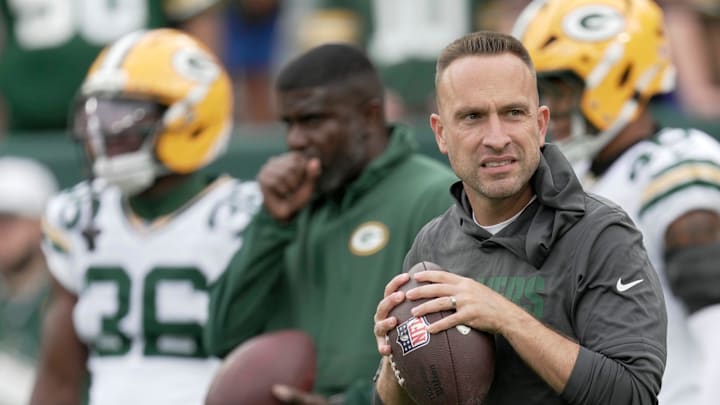 Green Bay Packers defensive coordinator Jeff Hafley is shown before their preseason game against the Seattle Seahawks Saturday, August 23, 2025, at Lambeau Field in Green Bay, Wisconsin. Green Bay Packers defensive coordinator Jeff Hafley is shown before their preseason game against the Seattle Seahawks Saturday, August 23, 2025, at Lambeau Field in Green Bay, Wisconsin.