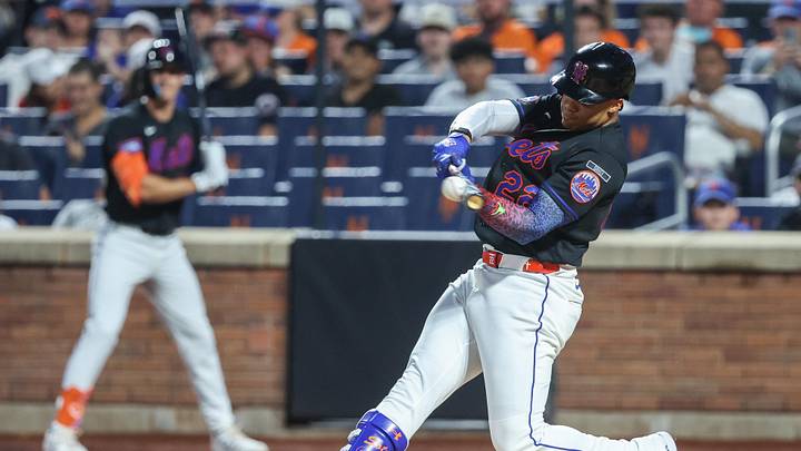 Jun 12, 2026; New York City, New York, USA; New York Mets left fielder Juan Soto (22) hits a solo home run in the first inning against the Atlanta Braves at Citi Field. Mandatory Credit: Wendell Cruz-Imagn Images Jun 12, 2026; New York City, New York, USA; New York Mets left fielder Juan Soto (22) hits a solo home run in the first inning against the Atlanta Braves at Citi Field. Mandatory Credit: Wendell Cruz-Imagn Images