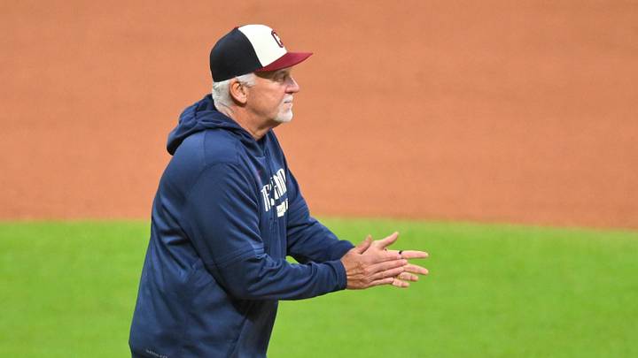 Jun 26, 2026; Cleveland, Ohio, USA; Cleveland Guardians pitching coach Carl Willis (51) walks to the mound in the seventh inning against the Seattle Mariners at Progressive Field. Mandatory Credit: David Richard-Imagn Images